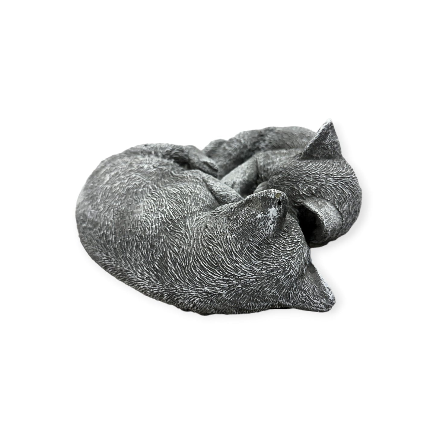 Frostresistente Steinfigur 'Eingerollte Katzen' - 14x28x26 cm - Handgefertigt in Deutschland für Haus und Garten