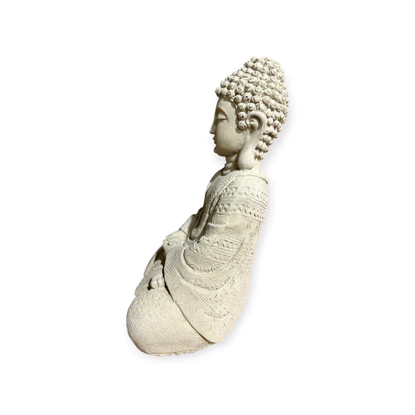 Frostsichere sitzende Buddha Steinfigur - Handgefertigt in Deutschland - H 22cm x B 14cm x T 8cm
