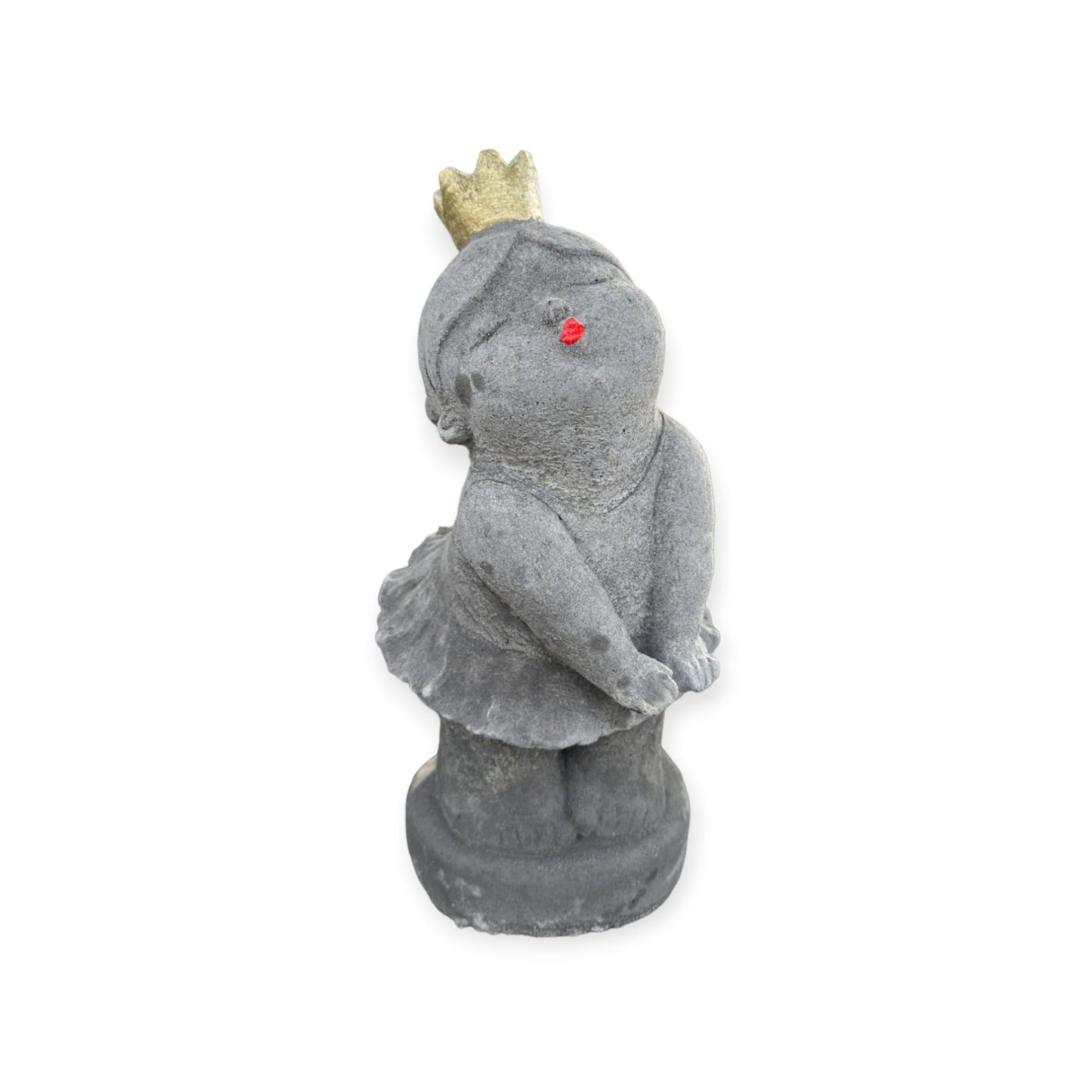 Elegante Frostbeständige Prinzessin Skulptur mit Goldener Krone H/B/T in cm 29/14/14 ca. 4kg schwer - Handgefertigt in Deutschland