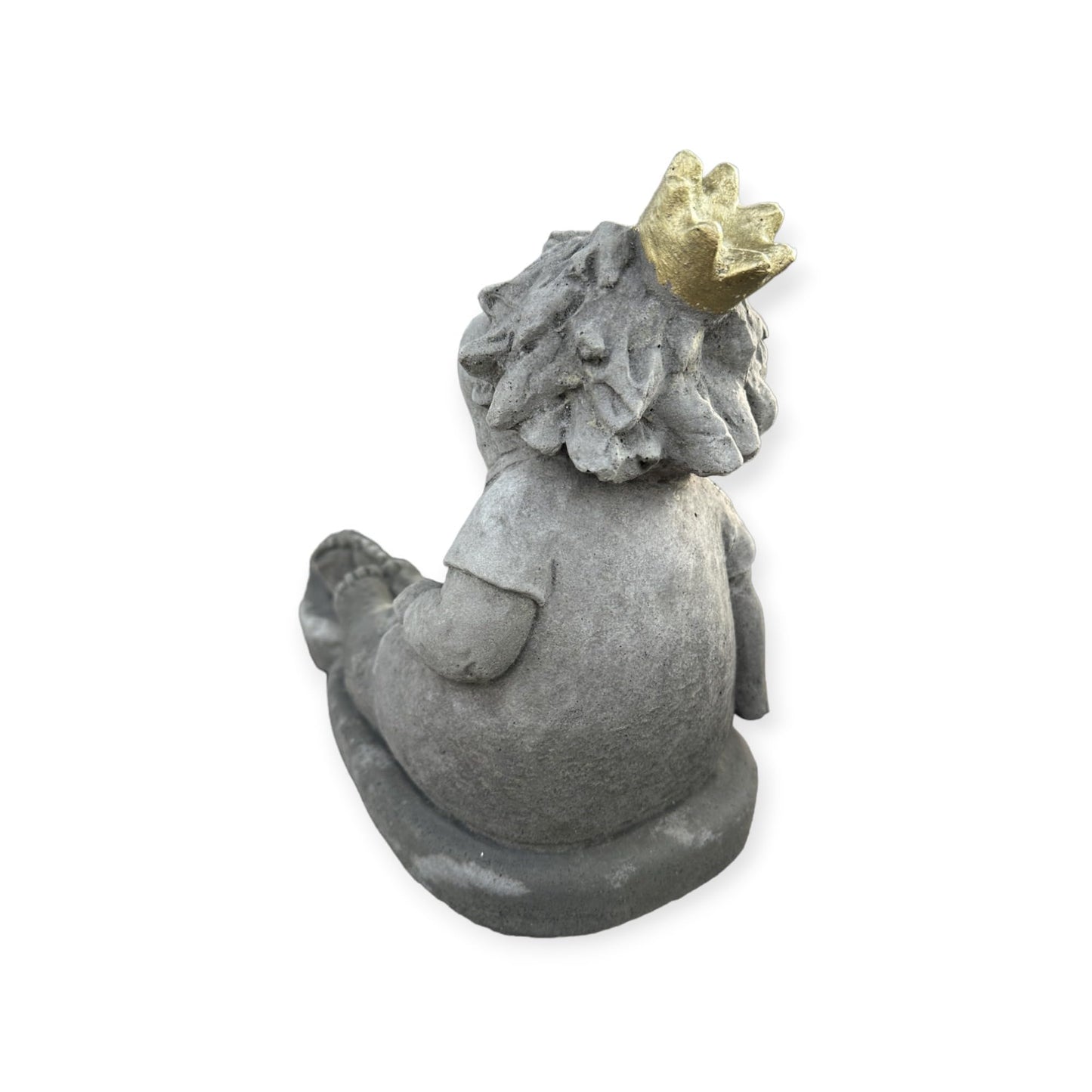 Elegante Ballerina Skulptur mit Krone, Natur unbemalt Handgefertigt in Deutschland Maße H/B/T in cm 24/14/19 Frostsicher