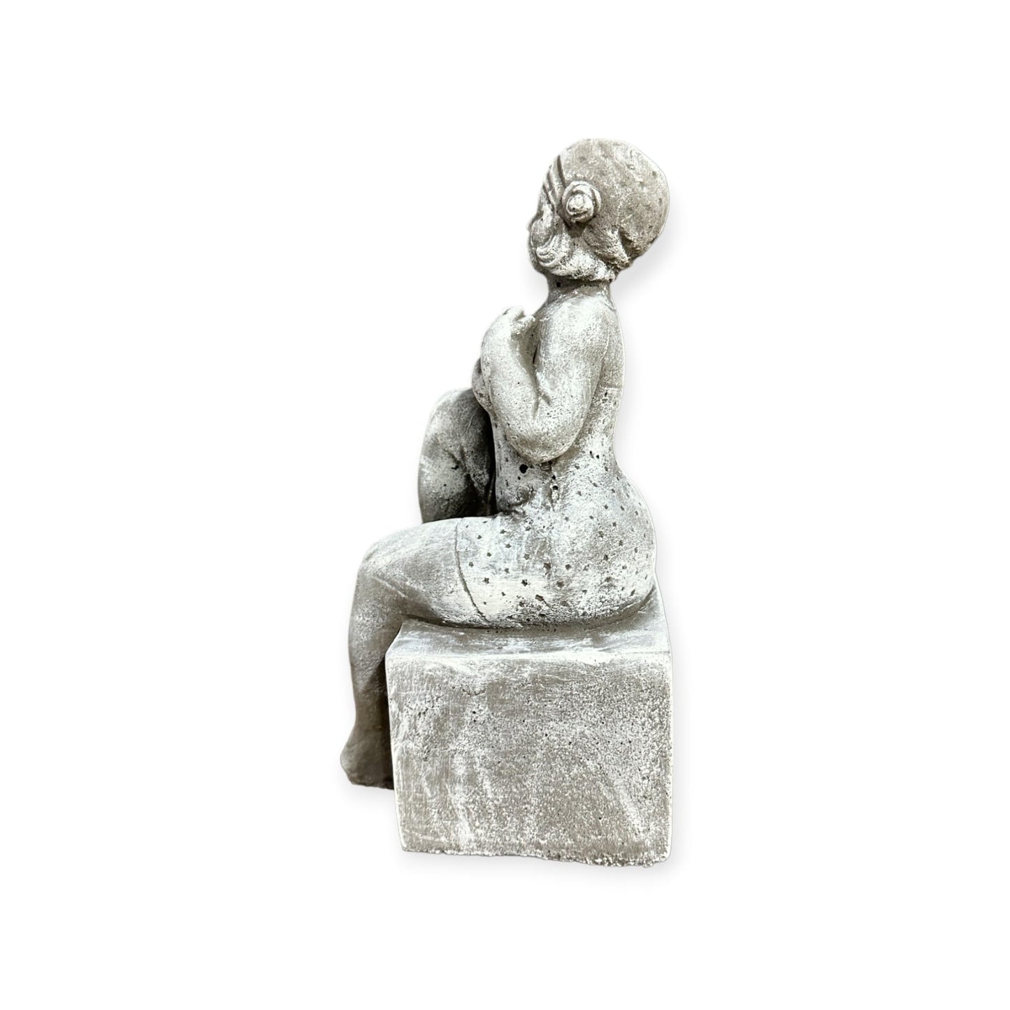 Badenixe auf einem Sockel als Steinfigur für besondere Dekoration Frostischer und Witterungsbeständig