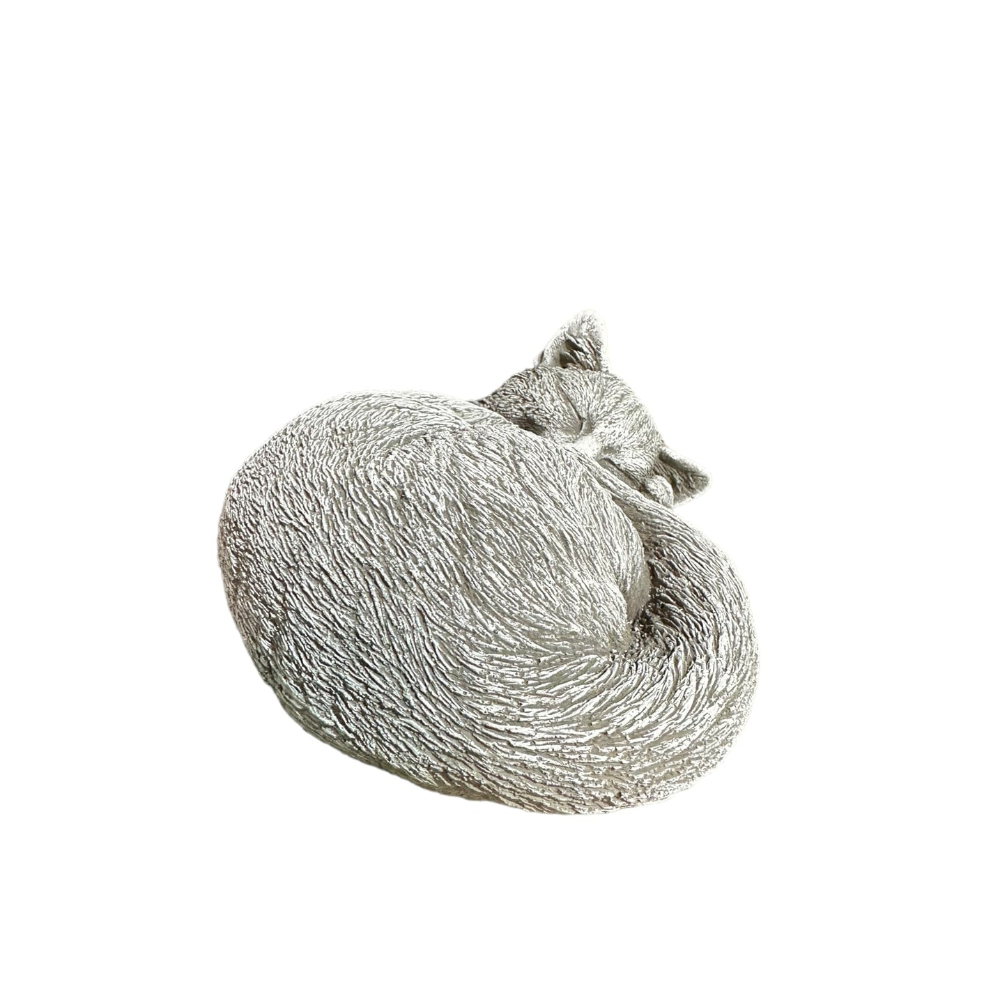 Steinfigur Katze Luna, schlafende Katze aus massiven Steinguss (Beton) frostsicher für Garten