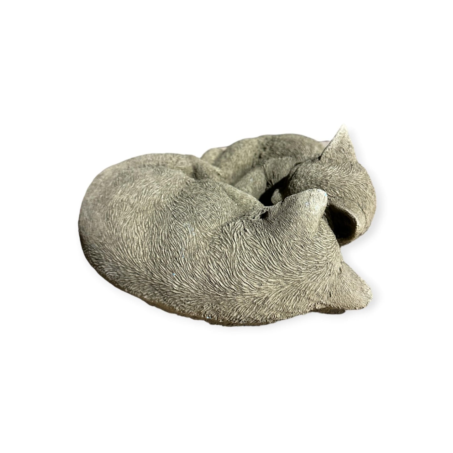 Frostresistente Steinfigur 'Eingerollte Katzen' - 14x28x26 cm - Handgefertigt in Deutschland