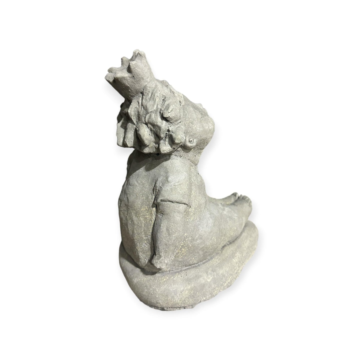 Elegante Ballerina Skulptur mit Krone, Natur unbemalt - Handgefertigt in Deutschland Maße H/B/T in cm 24/14/19 Frostsicher Hingucker in jedem Garten