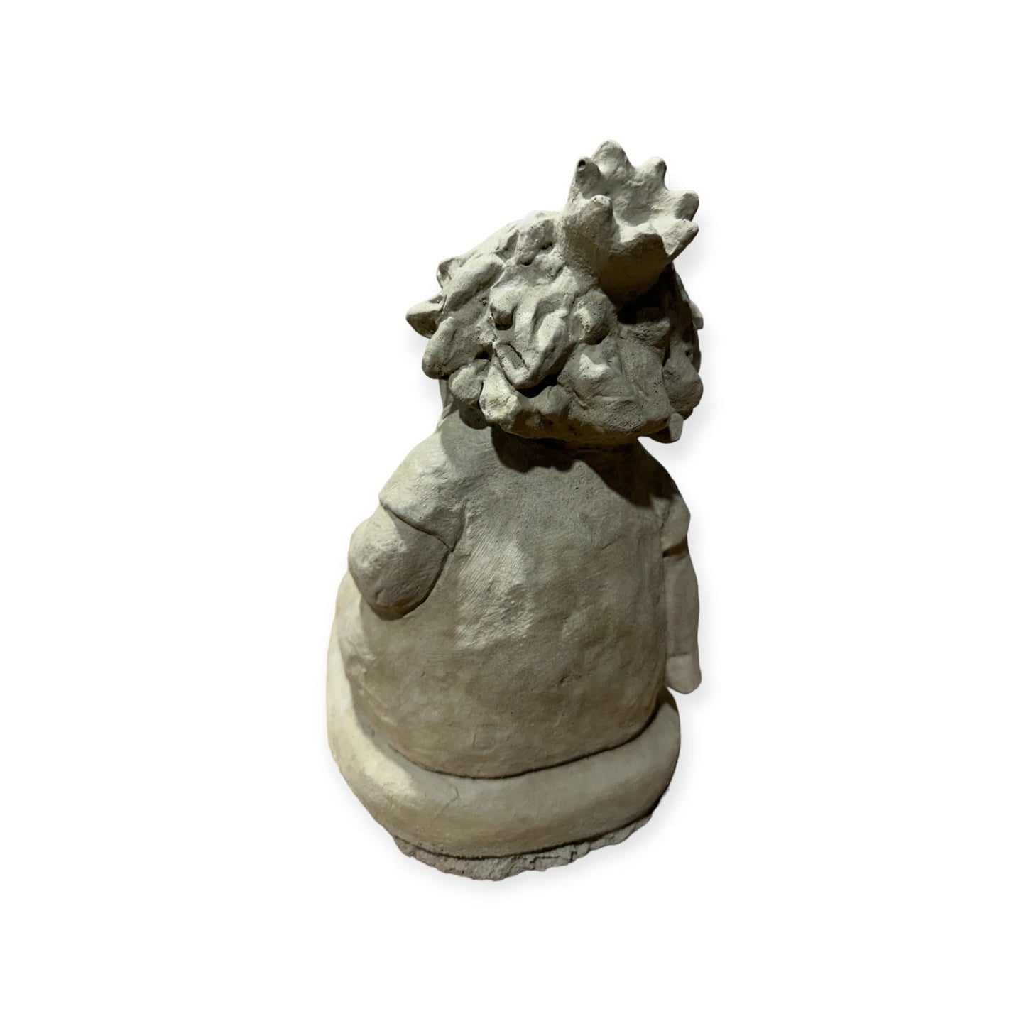 Elegante Ballerina Skulptur mit Krone, Natur unbemalt Sandfarben - Handgefertigt in Deutschland Maße H/B/T in cm 24/14/19 Frostsicher für Haus und Garten