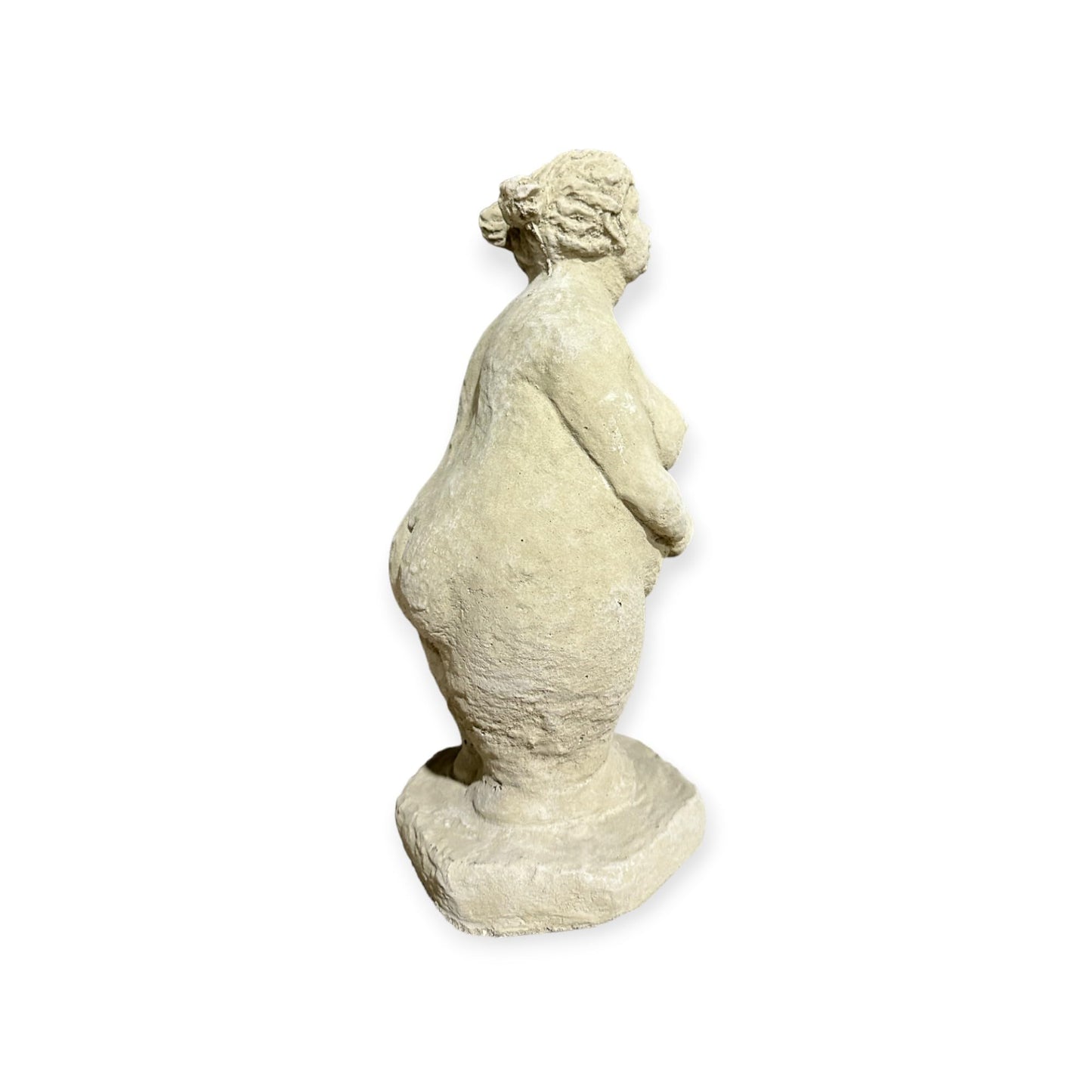 Elegante Steinfigur - Dicke Dame mit Zöpfen (H/B/T: 33/14/14 cm, 5,5 kg)