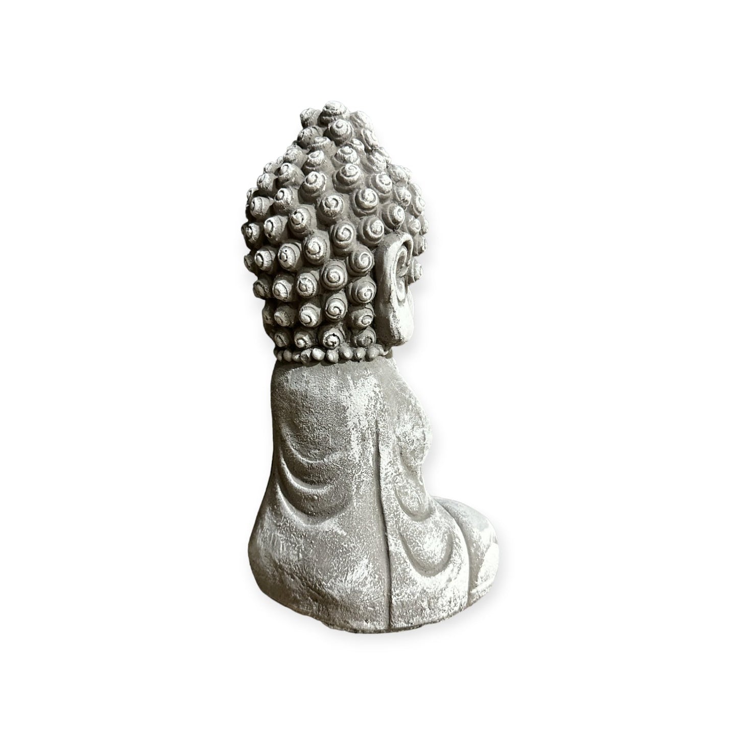 Liebenswerter Gartenmönch - Kleine Mönch-Figur für Zauberhafte Gärten (Maße H/B/T 26/12/9 cm, ca. 2,25 kg) Frostsichere Steinfigur aus Beton Grau/Weiß