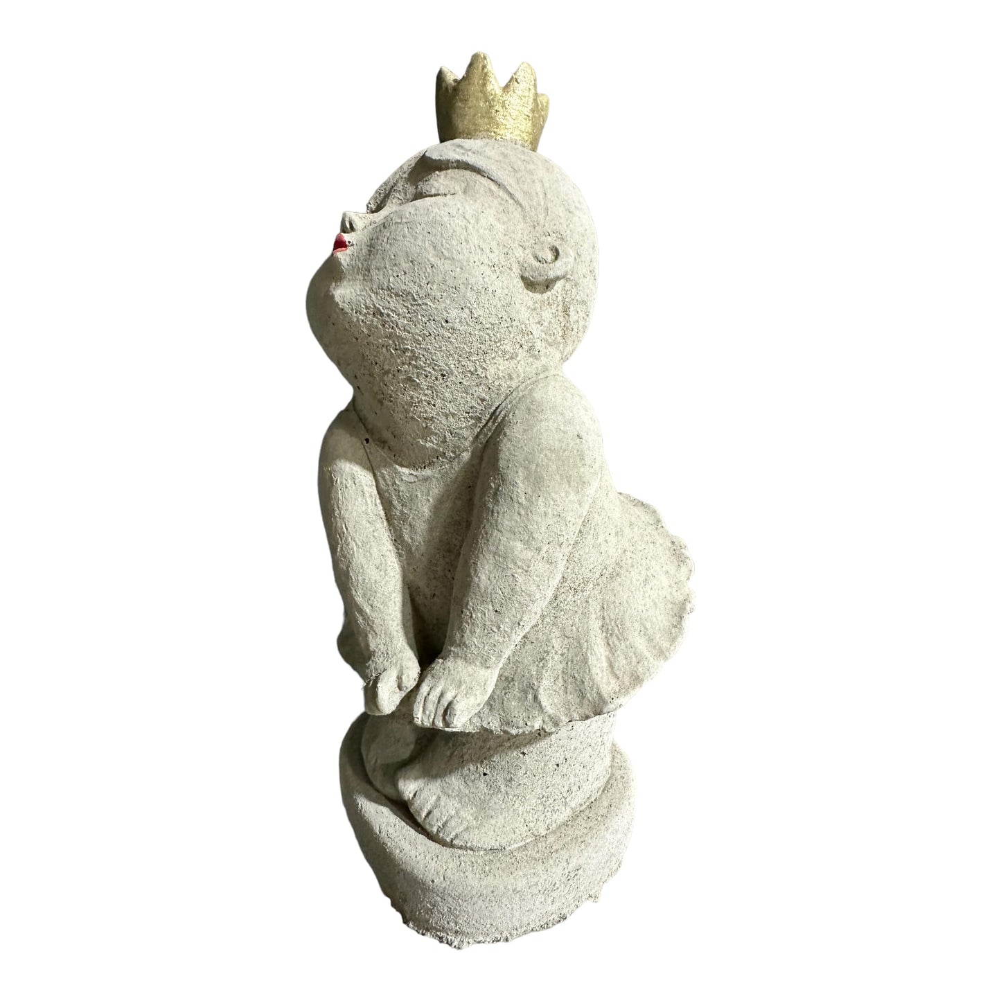 Elegante Ballerina/Prinzessin Skulptur mit Goldener Krone H/B/T in cm 29/14/14 ca. 4kg schwer - Handgefertigt in Deutschland