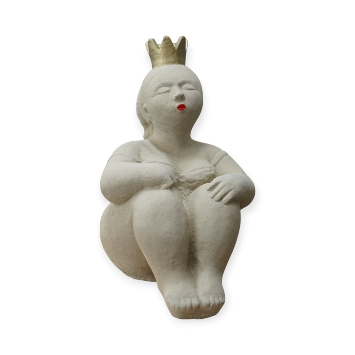 Sitzende Prinzessin Steinfigur – Frostsichere Gartendeko aus Steinguss – Handgefertigt in Deutschland – 28 cm