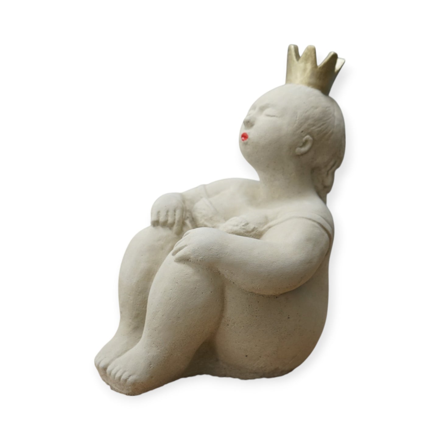 Sitzende Prinzessin Steinfigur – Frostsichere Gartendeko aus Steinguss – Handgefertigt in Deutschland – 28 cm