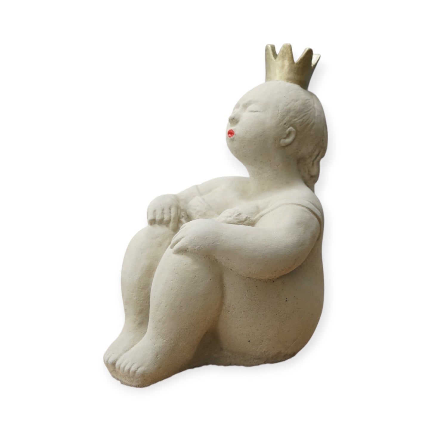 Sitzende Prinzessin Steinfigur – Frostsichere Gartendeko aus Steinguss – Handgefertigt in Deutschland – 28 cm