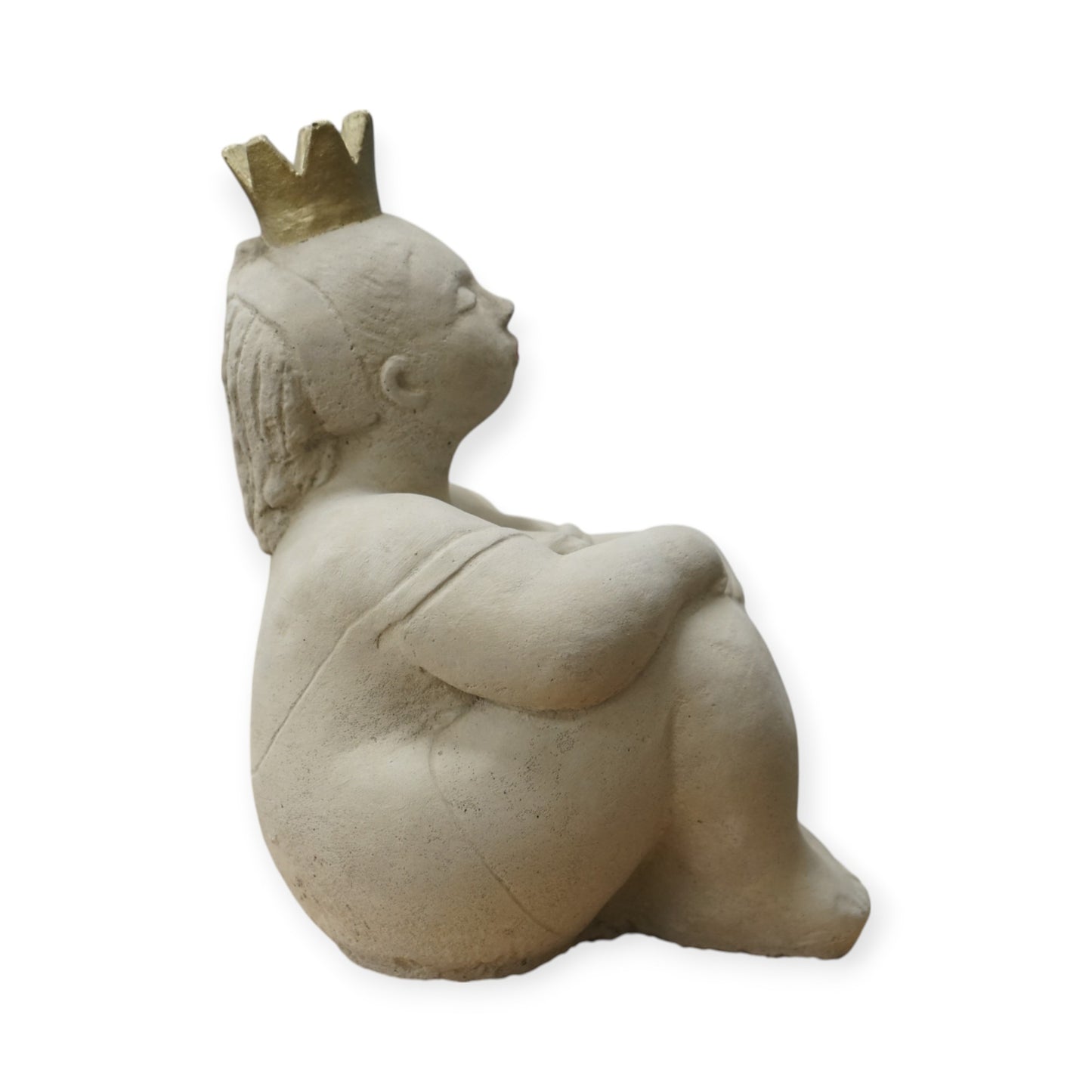 Sitzende Prinzessin Steinfigur – Frostsichere Gartendeko aus Steinguss – Handgefertigt in Deutschland – 28 cm
