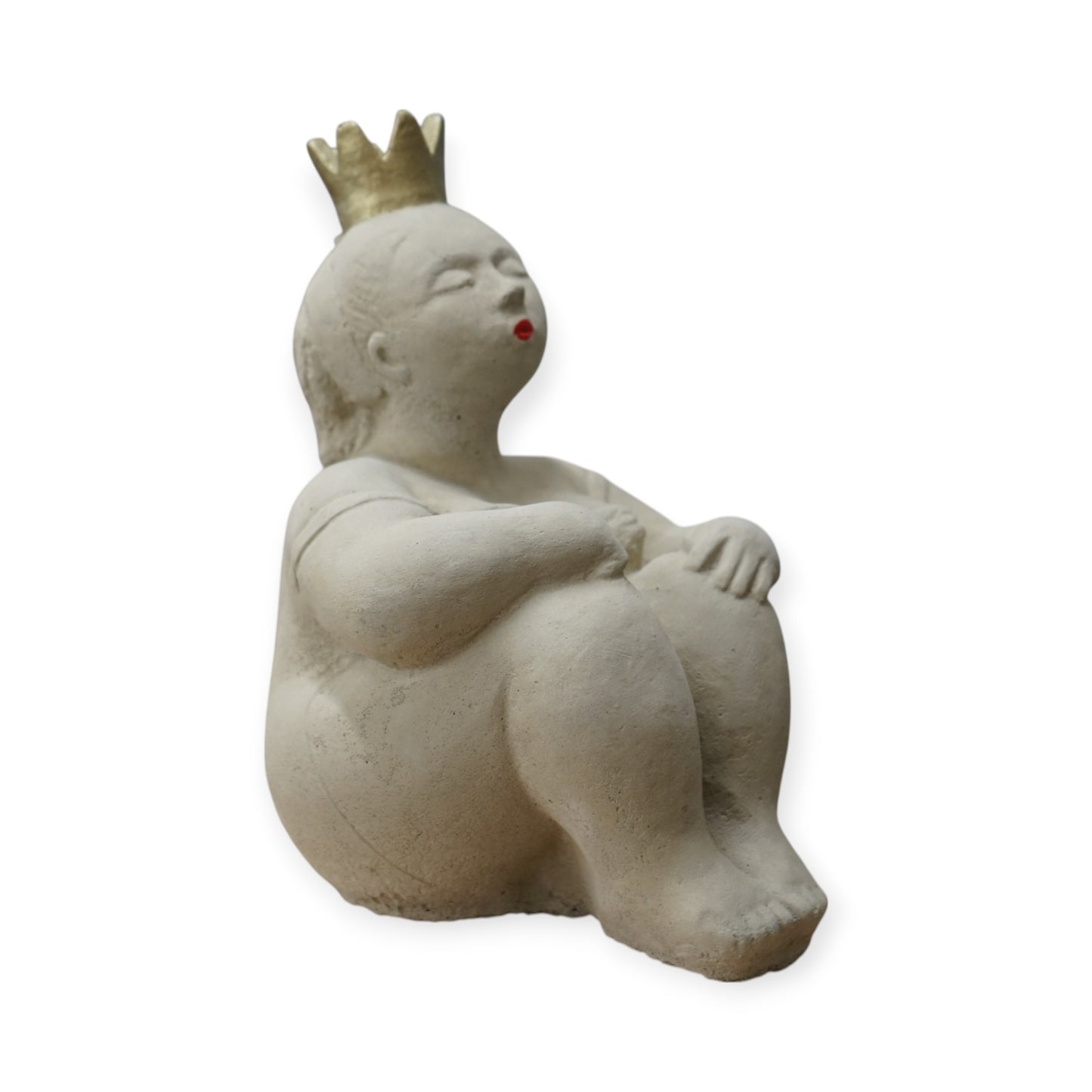 Sitzende Prinzessin Steinfigur – Frostsichere Gartendeko aus Steinguss – Handgefertigt in Deutschland – 28 cm