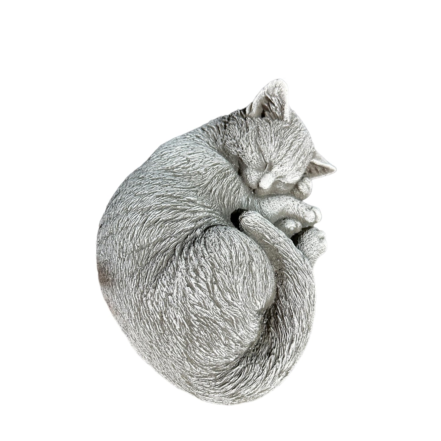 Steinfigur Katze Luna, schlafende Katze aus massiven Steinguss (Beton) frostsicher für Garten