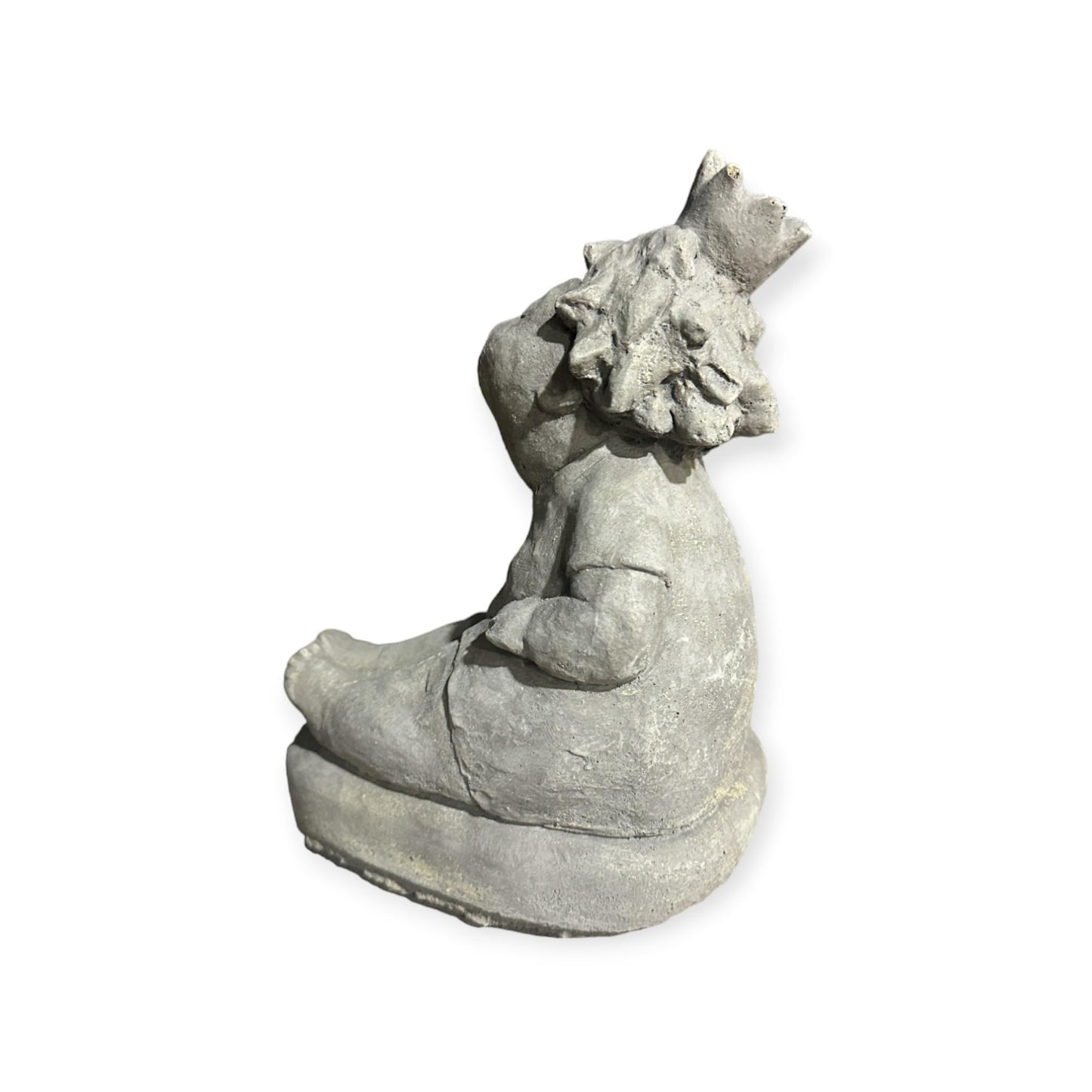 Elegante Ballerina Skulptur mit Krone, Natur unbemalt - Handgefertigt in Deutschland Maße H/B/T in cm 24/14/19 Frostsicher Hingucker in jedem Garten
