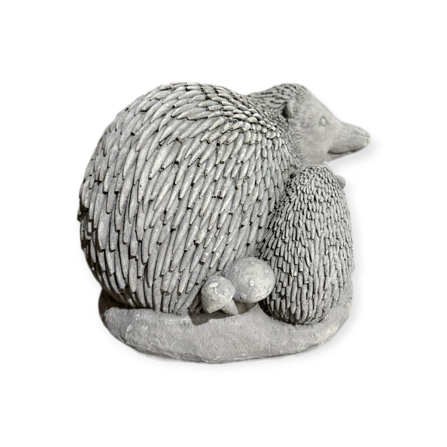 Liebevolle Igel-Familie - Steinfigur für unvergessliche Gärten (Maße: H/B/T 12/20/14 cm, ca. 3,75 kg)