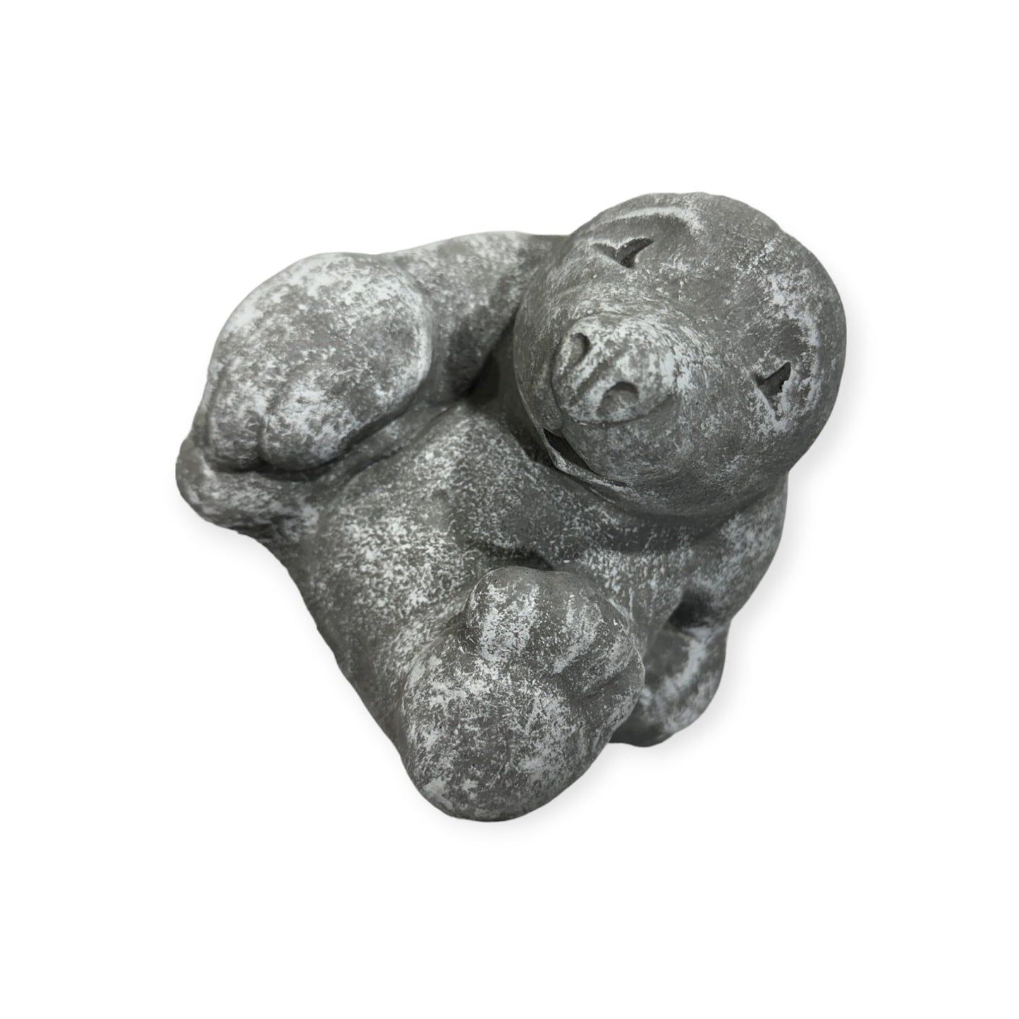 Verspielter Maulwurf auf dem Rücken liegend - Robuste Steinguss-Skulptur Maße (H/B/T): 14/15/16 cm für Haus und Garten