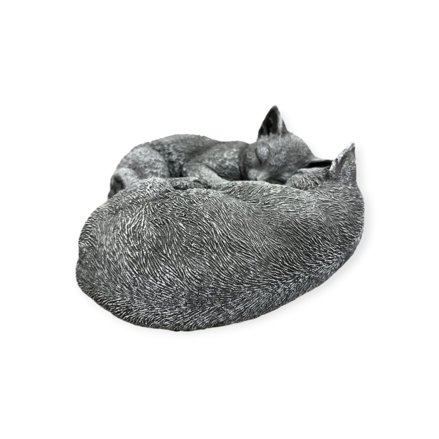 Frostresistente Steinfigur 'Eingerollte Katzen' - 14x28x26 cm - Handgefertigt in Deutschland für Haus und Garten