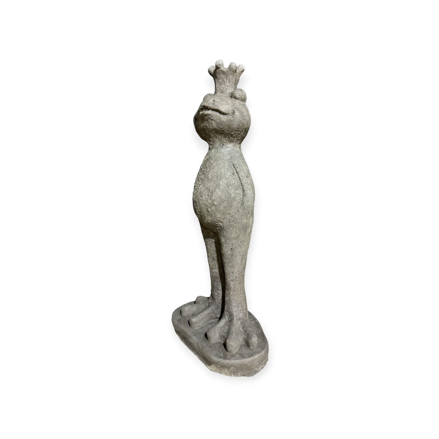 Steinfigur - Frosch Eddy mit Krone Höhe 42cm und 3,7kg schwer - Frostsicher aus eigener Produktion für Haus und Garten