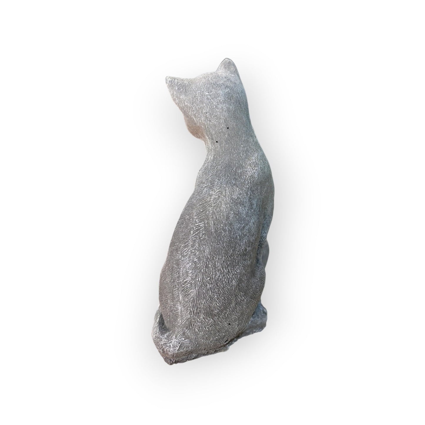 Anmutiges Katzenpaar beim Schmusen - Wetterfeste Steinguss-Skulpturen (Maße: 21/16/8 cm)