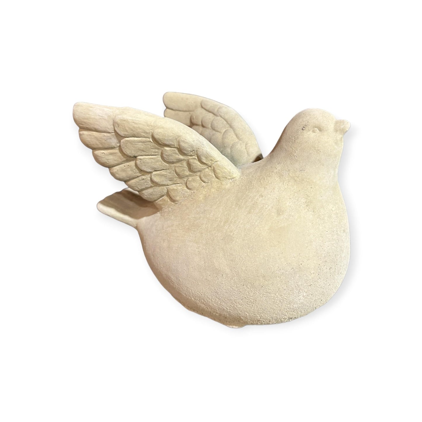 Steinfigur Dicke Taube - Massiver Steinguss, Frost- & Witterungsbeständig - H 18cm B 14cm T 23cm