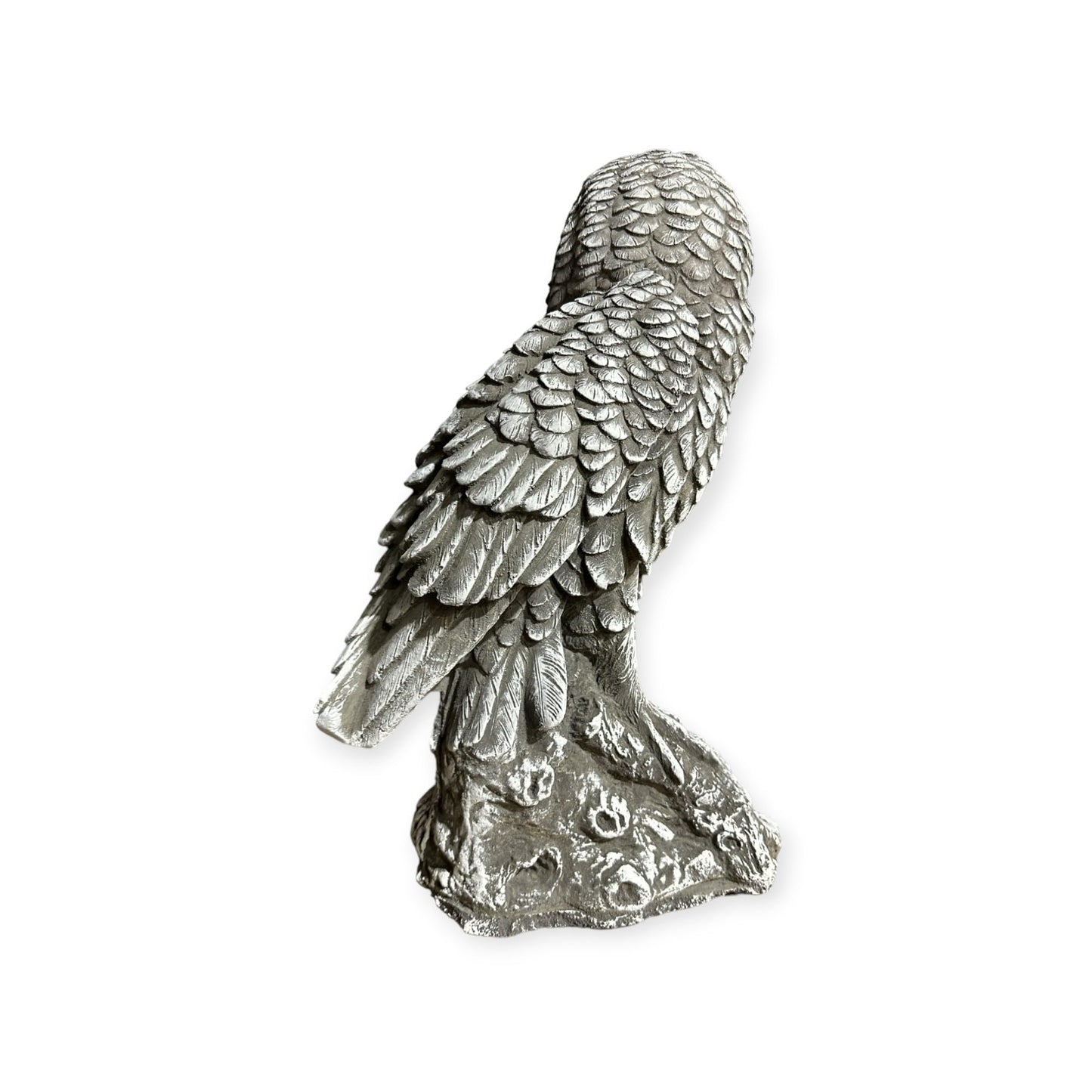 Große Steinfigur - Sitzende Eule auf Baumstamm Maße (H/B/T): 44/27/15 cm, ca. 12,5 kg schwer für Haus und Garten