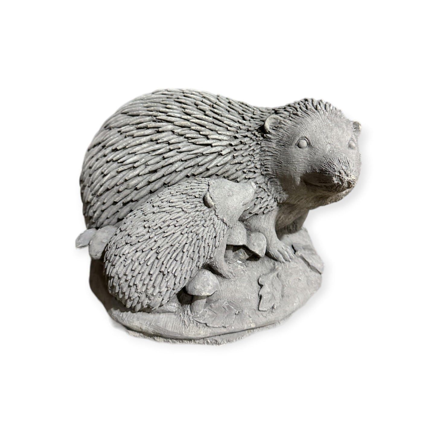 Liebevolle Igel-Familie - Steinfigur für unvergessliche Gärten (Maße: H/B/T 12/20/14 cm, ca. 3,75 kg)