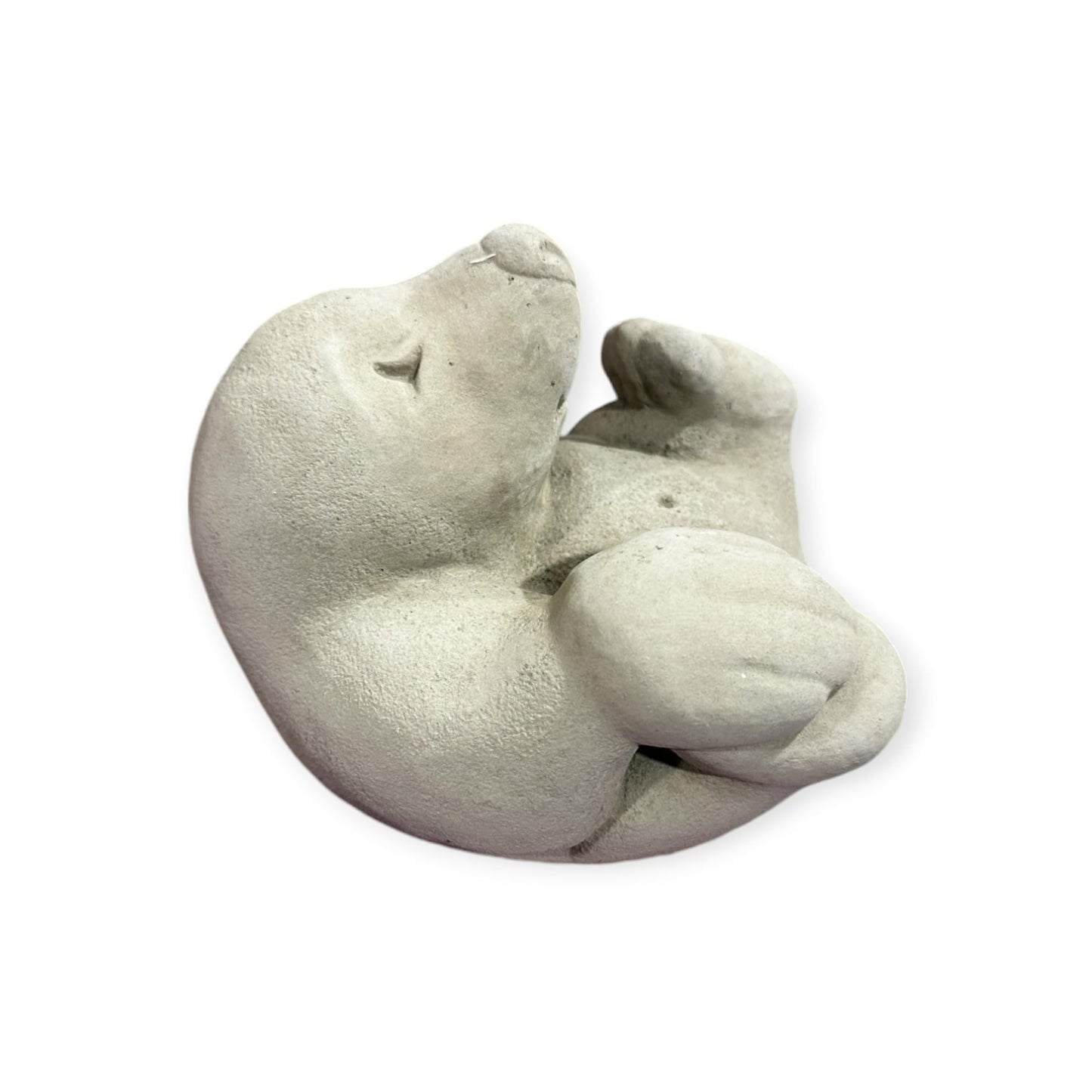 Verspielter Maulwurf auf dem Rücken liegend - Robuste Steinguss-Skulptur Maße (H/B/T): 14/15/16 cm