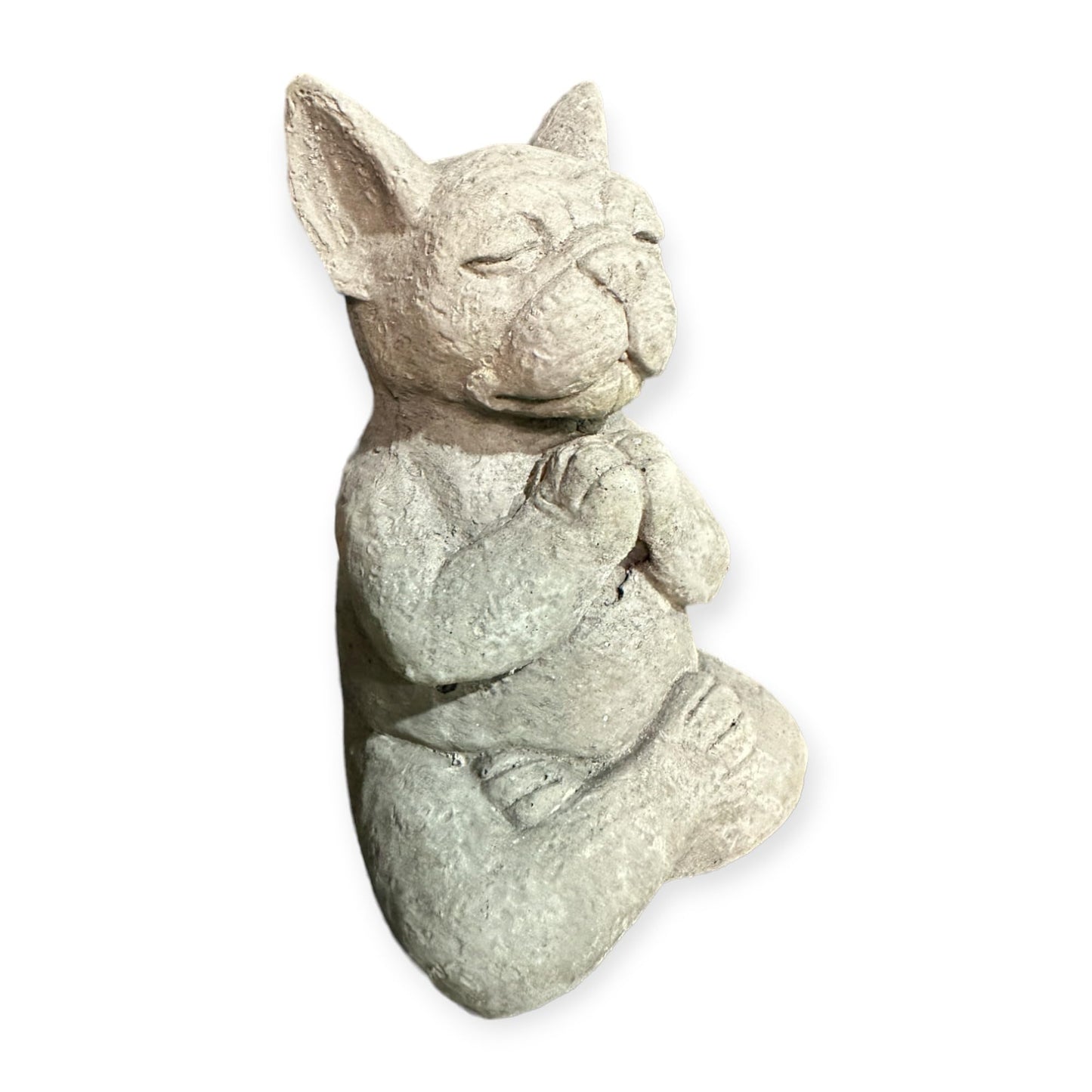 Mini Yoga Französische Bulldogge Massiv Gartenfigur Geschenkidee Höhe 14cm Gewicht ca. 1kg Frenchie