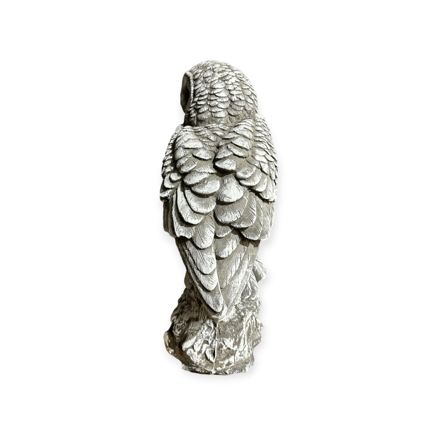 Große Steinfigur - Sitzende Eule auf Baumstamm Maße (H/B/T): 44/27/15 cm, ca. 12,5 kg schwer für Haus und Garten