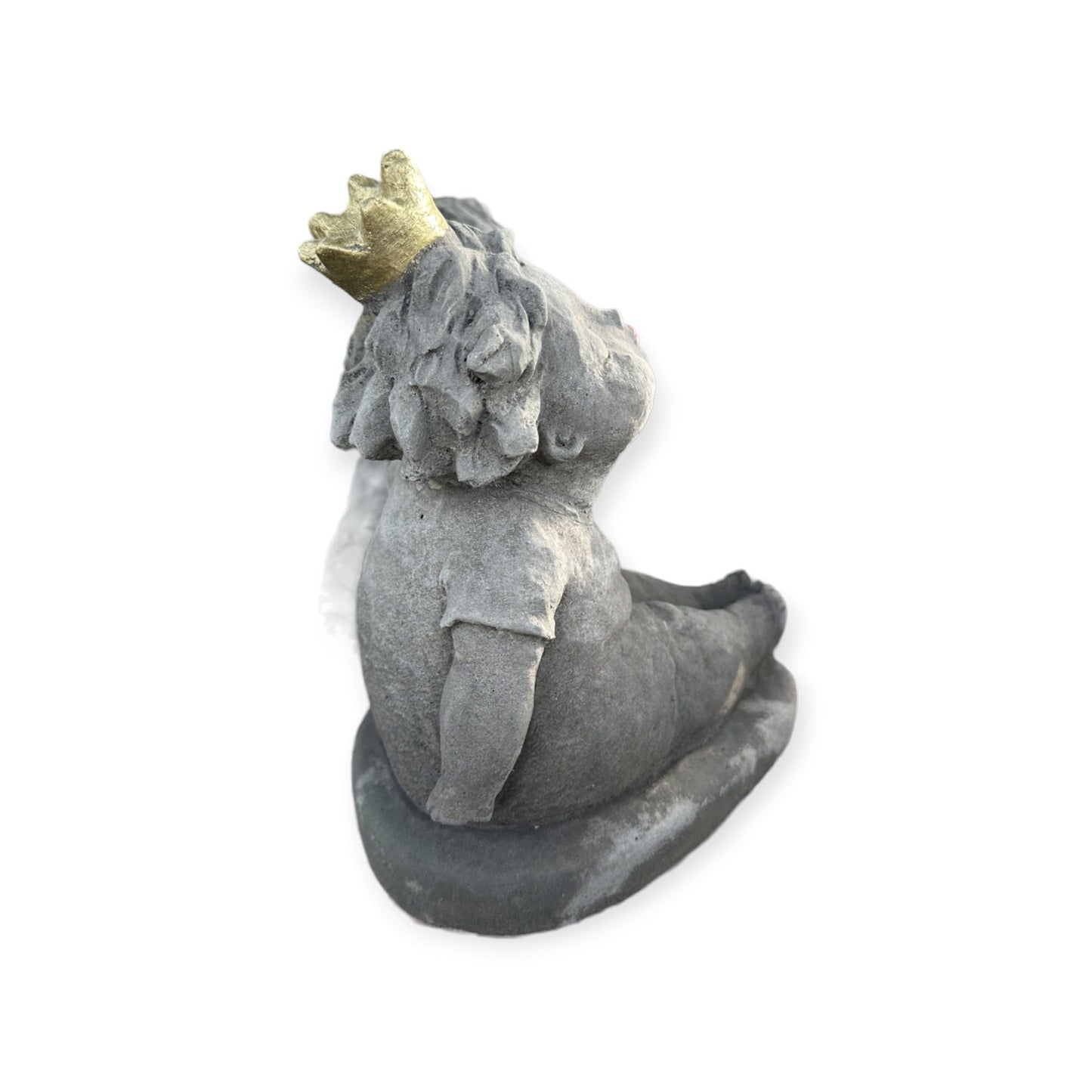 Elegante Ballerina Skulptur mit Krone, Natur unbemalt Handgefertigt in Deutschland Maße H/B/T in cm 24/14/19 Frostsicher