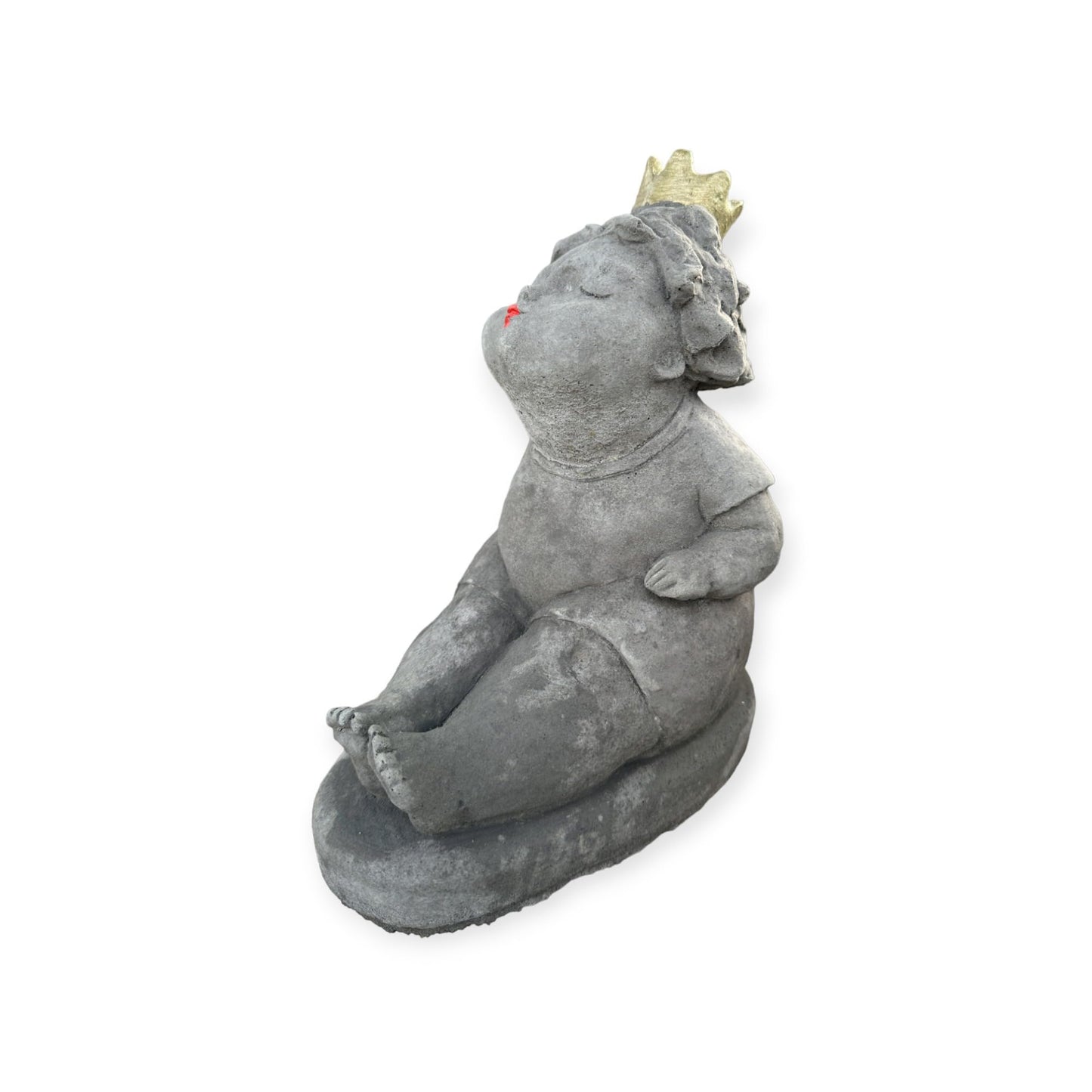Elegante Ballerina Skulptur mit Krone, Natur unbemalt Handgefertigt in Deutschland Maße H/B/T in cm 24/14/19 Frostsicher
