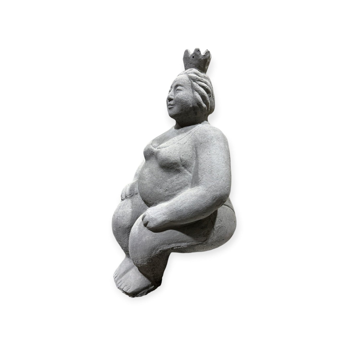 Kantenhocker - Eva auf Kante sitzend - Massiver Steinguss aus eigener Produktion in Deutschland - H/B/T 40/12/15 cm, ca. 4,4 kg