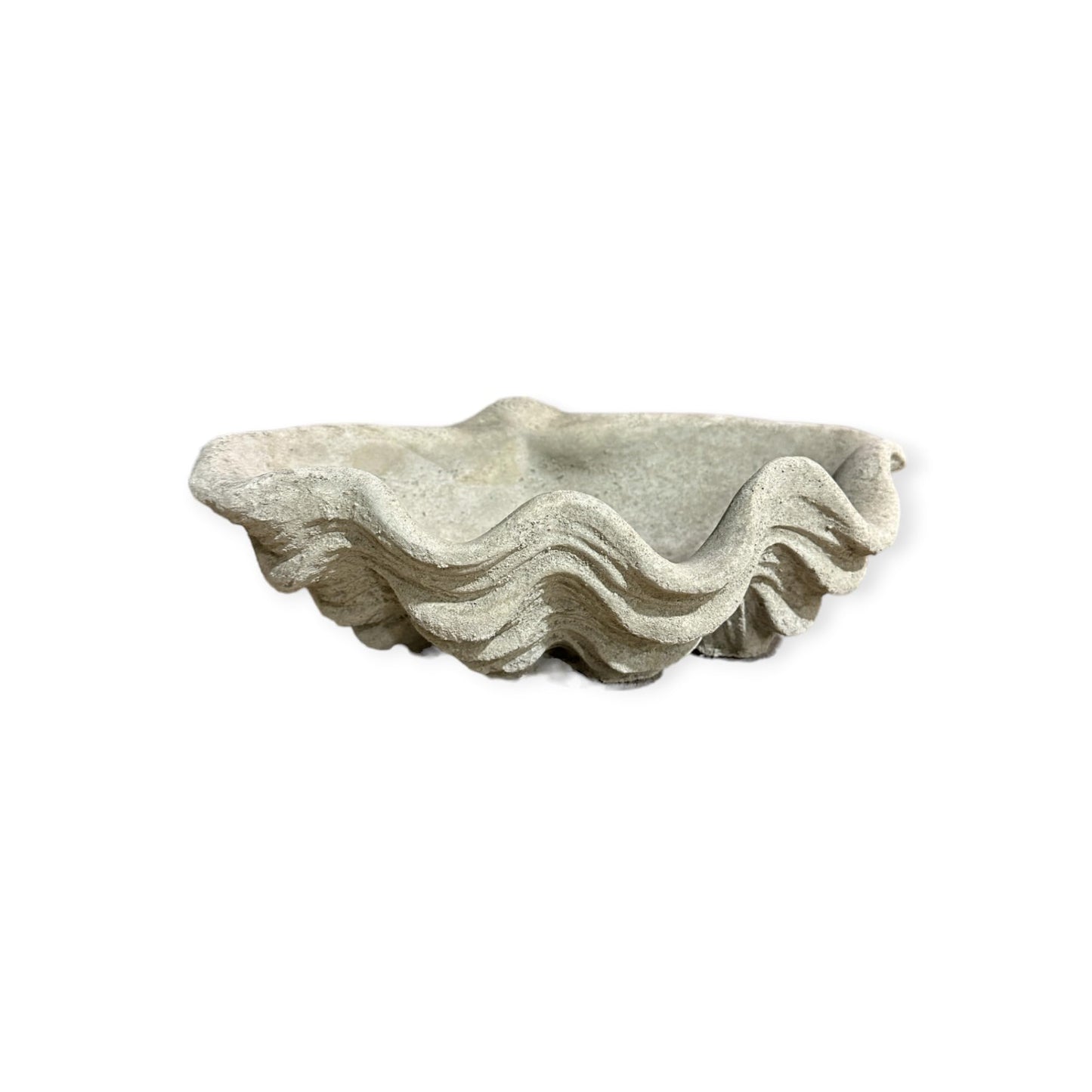 Vogeltränke Muschel - Handgefertigt aus frostresistentem Beton (Höhe 13cm / Breite 39cm / Tiefe 26cm)