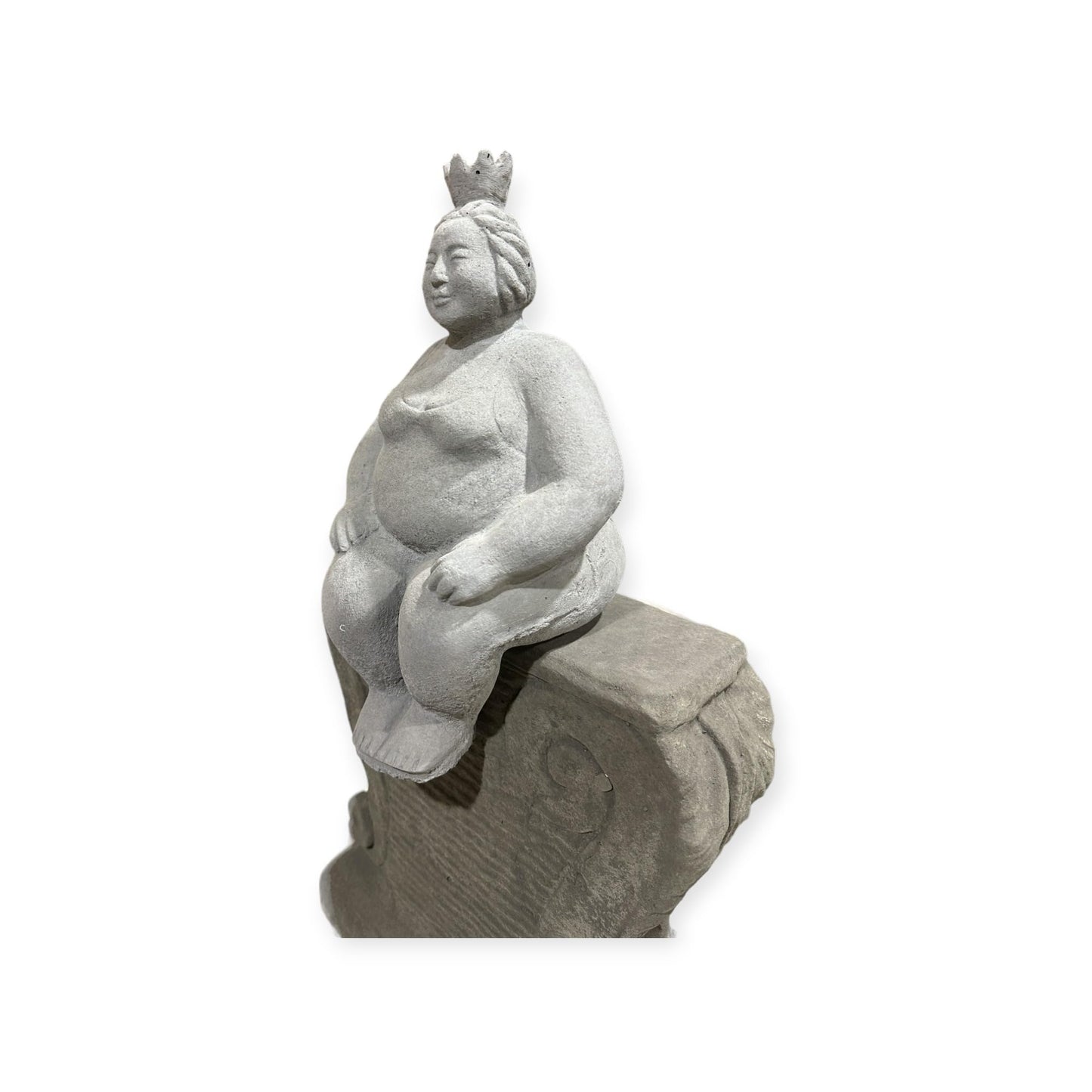 Kantenhocker - Eva auf Kante sitzend - Massiver Steinguss aus eigener Produktion in Deutschland - H/B/T 40/12/15 cm, ca. 4,4 kg