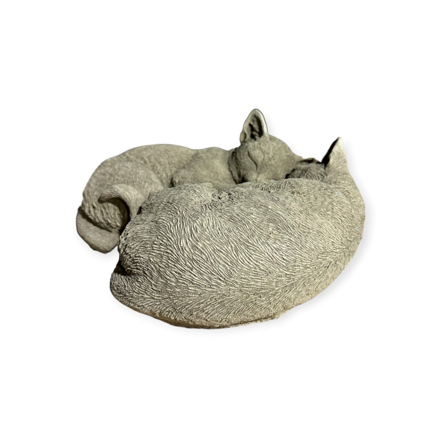 Frostresistente Steinfigur 'Eingerollte Katzen' - 14x28x26 cm - Handgefertigt in Deutschland