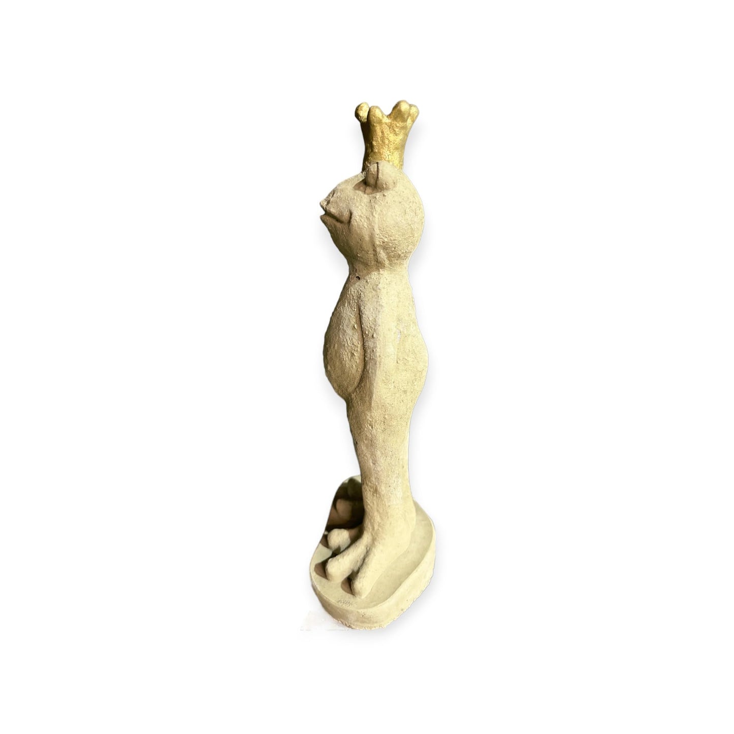 Frosch Eddy mit Goldener Krone Höhe 42cm und 3,7kg schwer - Frostsicher aus eigener Produktion