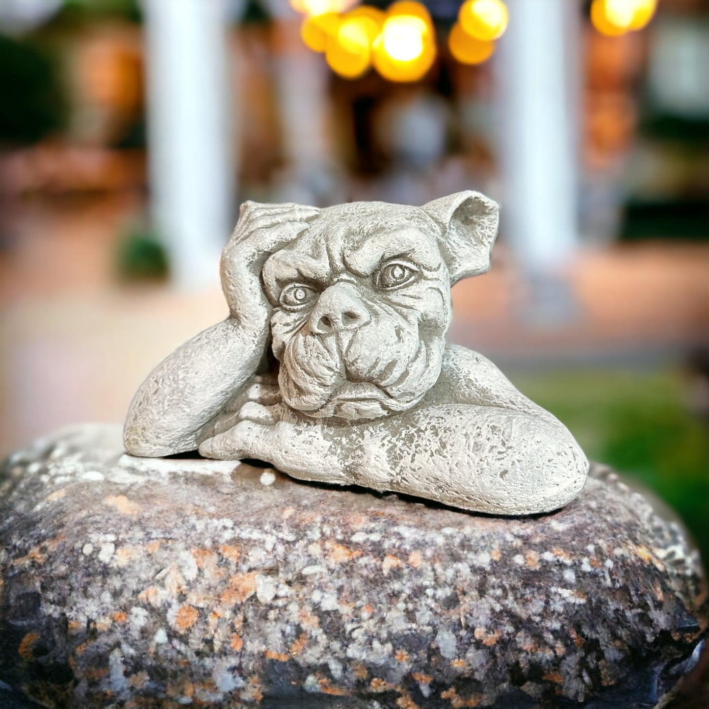 Gargoyle Torwächter: Massiver Steinguss, 4,5kg, 16x28x14 cm, Frostsicher