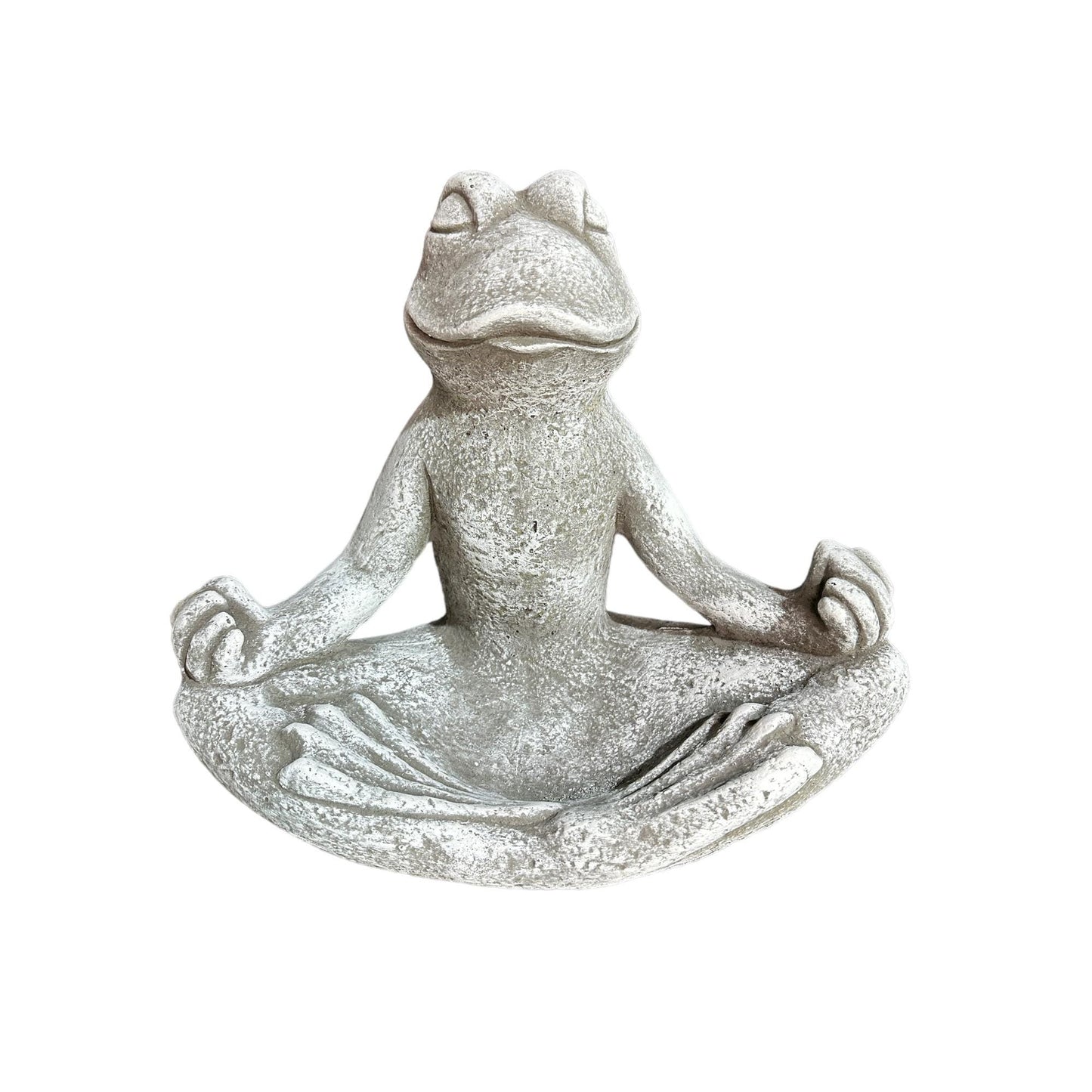 Steinfigur Frosch Rudi in Yogahaltung