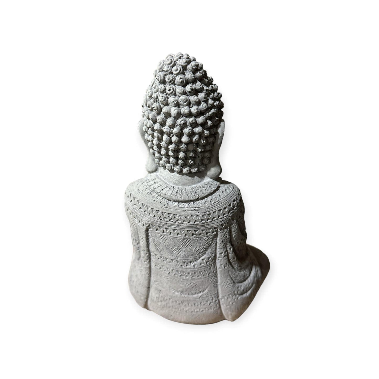 Frostsichere sitzende Buddha Steinfigur - Handgefertigt in Deutschland - H 22cm x B 14cm x T 8cm