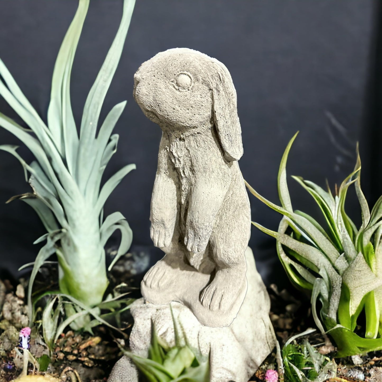 Kleiner Stehender Hase Hazel: Steinguss, 1,6kg, 21x10x11cm - Frostsicher & Witterungsbeständig für Haus und Garten, Steinfigur