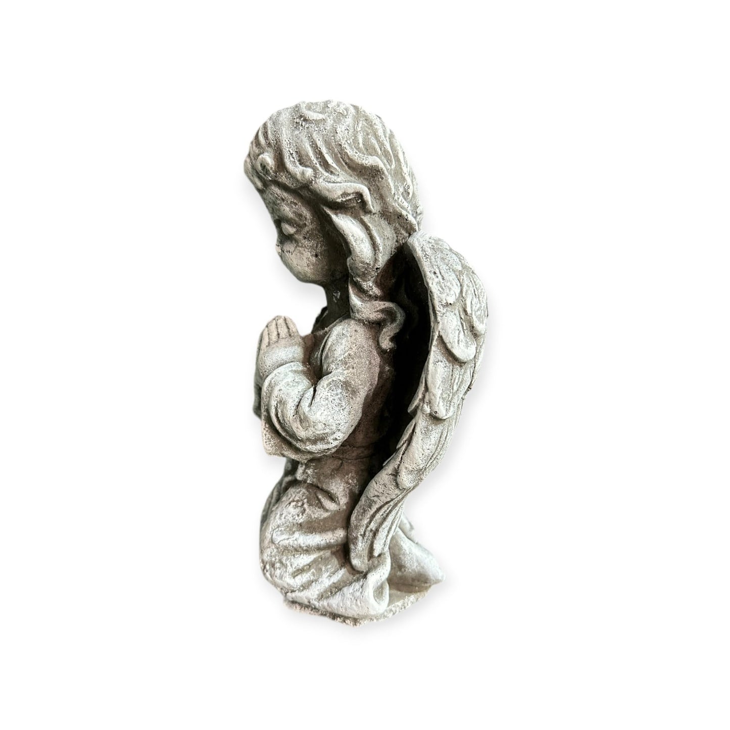 Kleiner Engel knieend - Steinfigur aus hochwertigem Steinguss (Beton) für Haus und Garten