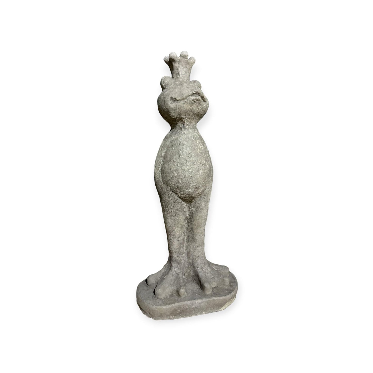 Steinfigur - Frosch Eddy mit Krone Höhe 42cm und 3,7kg schwer - Frostsicher aus eigener Produktion für Haus und Garten