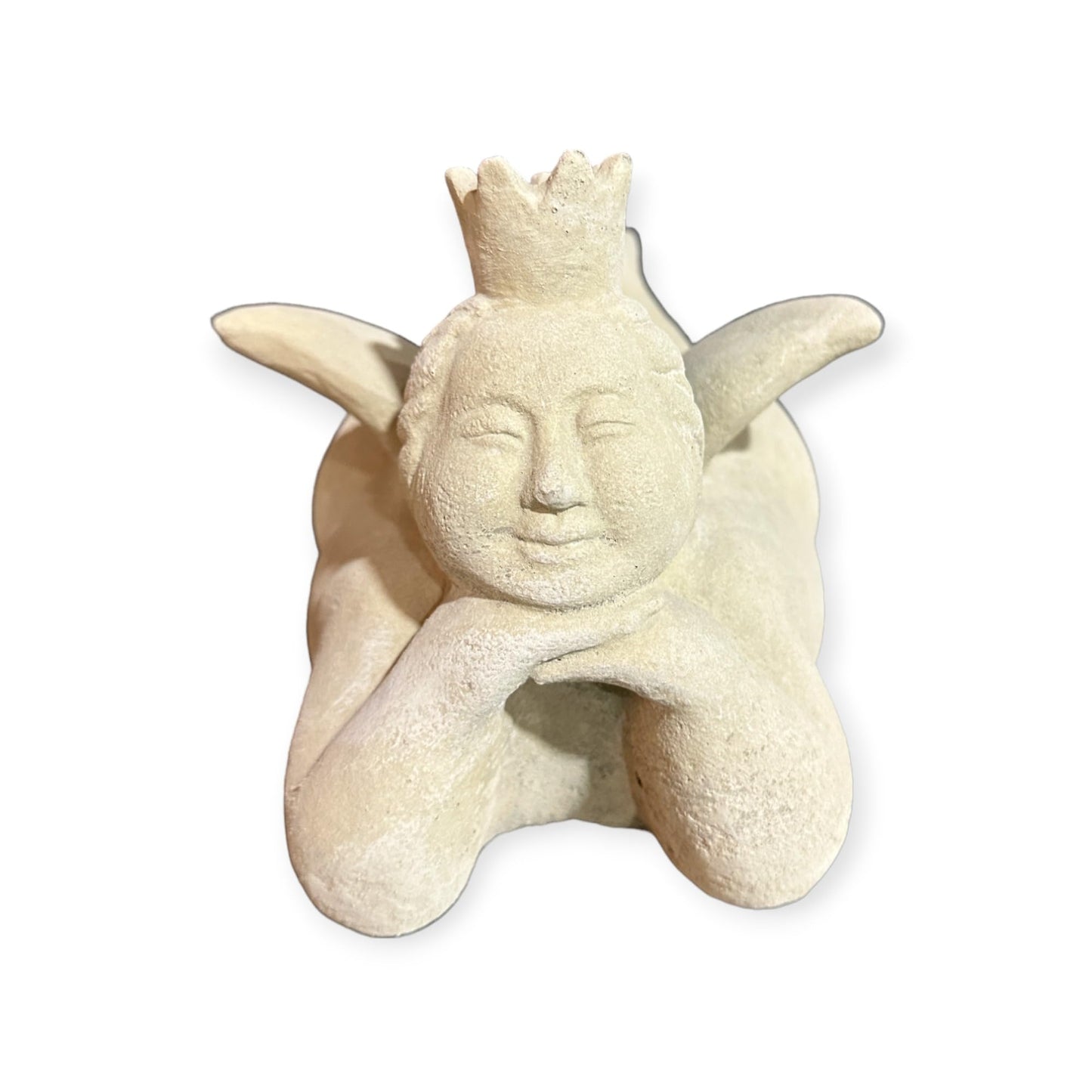 Pummelprinzessin mit Krone - Massiver Steinguss, Handgefertigt in Deutschland, 8,4 kg, H/B/T 18/18/33