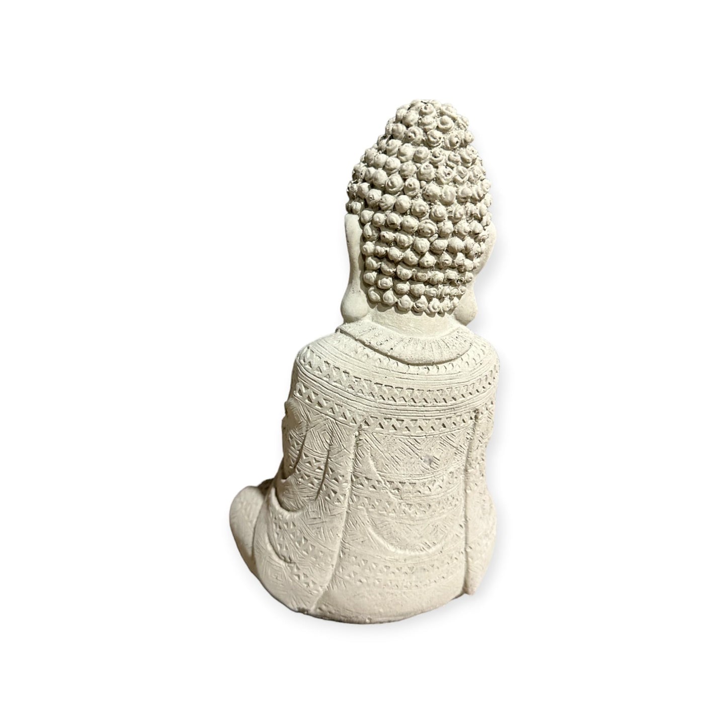 Frostsichere sitzende Buddha Steinfigur - Handgefertigt in Deutschland - H 22cm x B 14cm x T 8cm