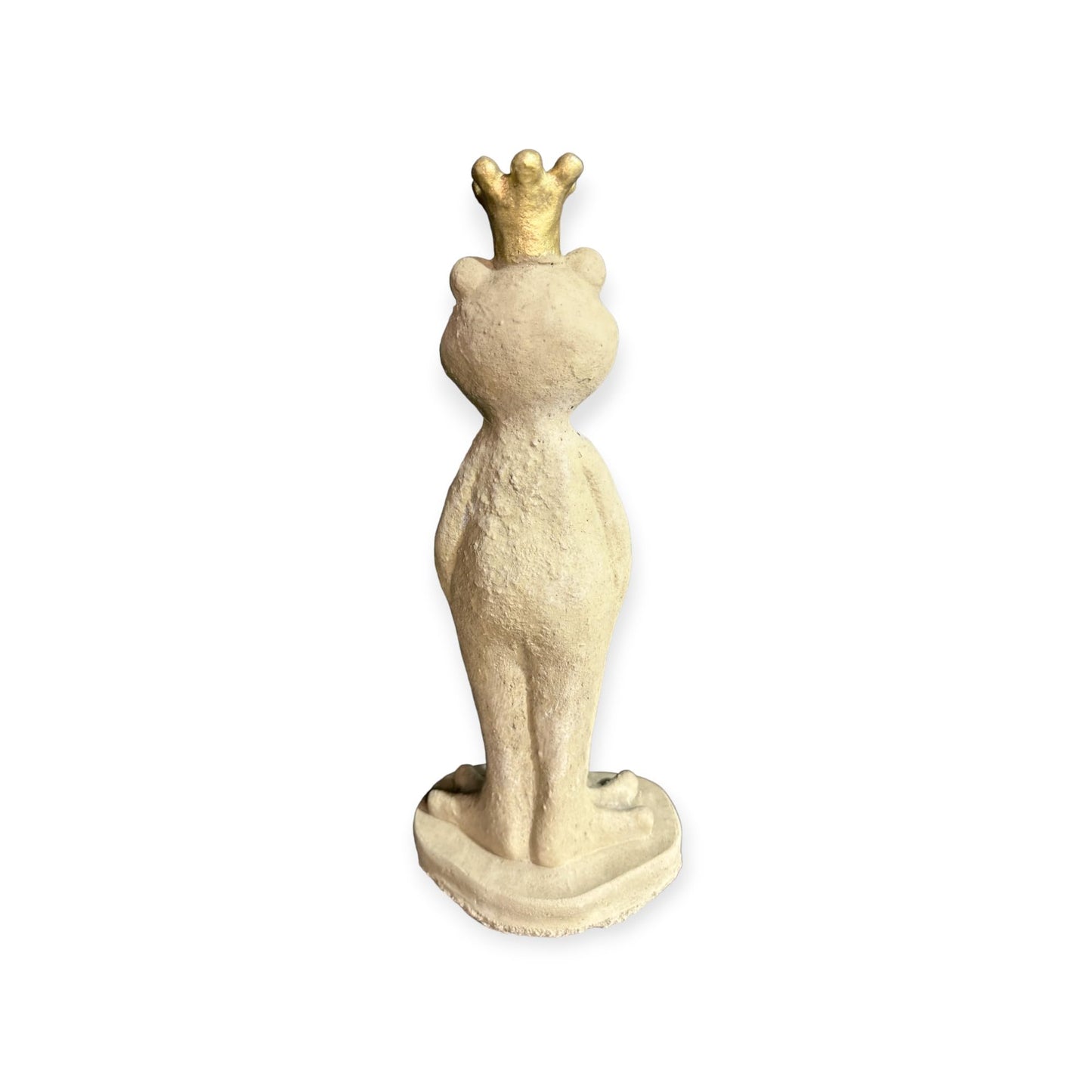 Frosch Eddy mit Goldener Krone Höhe 42cm und 3,7kg schwer - Frostsicher aus eigener Produktion