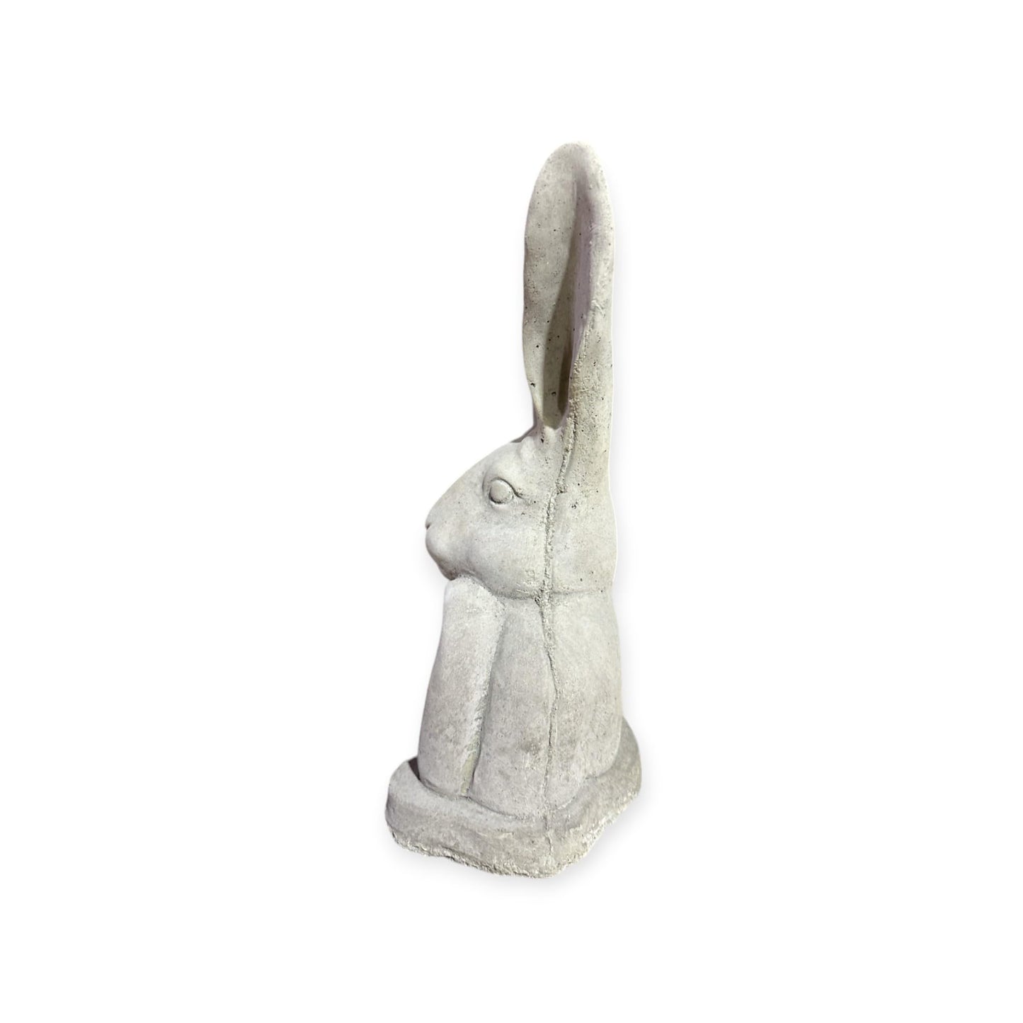 Kleiner aufgestützter Hase - Steinfigur mit stehenden Ohren (H/B/T: 31/17/13 cm, 3,5 kg) Steinguss für Haus und Garten