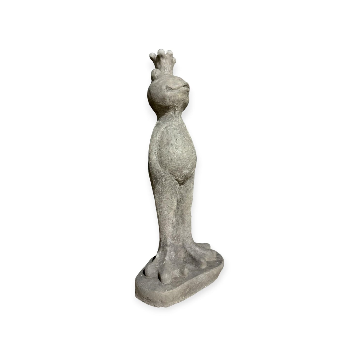 Steinfigur - Frosch Eddy mit Krone Höhe 42cm und 3,7kg schwer - Frostsicher aus eigener Produktion für Haus und Garten