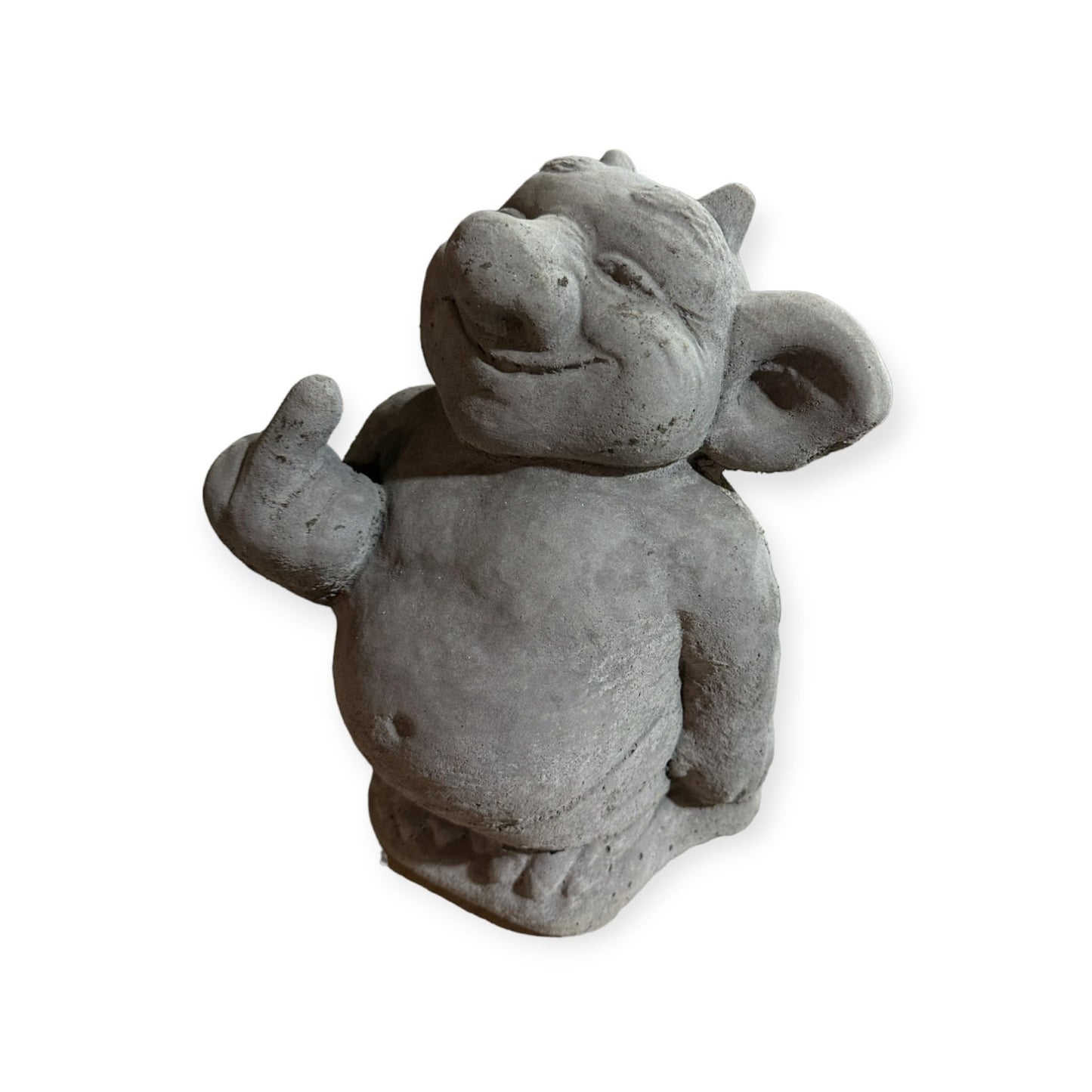 Frecher Gnom Stinkefinger - Handgefertigte, Frostsichere Beton-Steinfigur aus Deutscher Produktion - 24/16/16 cm, Ca. 4,5 kg