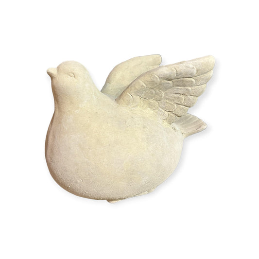 Steinfigur Dicke Taube - Massiver Steinguss, Frost- & Witterungsbeständig - H 18cm B 14cm T 23cm
